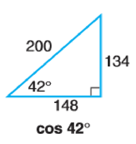 Chapter 10.2, Problem 2AE, For each of the following triangles, calculate the indicated trigonometric ratios of the given 
