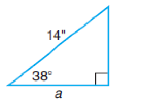 Chapter 10.3, Problem 1AE, For each right triangle, find the missing quantity indicated below the figure. Express angles in 