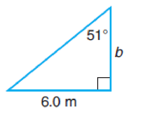 Chapter 10.3, Problem 2AE, For each right triangle, find the missing quantity indicated below the figure. Express angles in 