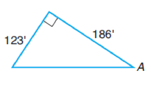 Chapter 10.3, Problem 4AE, For each right triangle, find the missing quantity indicated below the figure. Express angles in 
