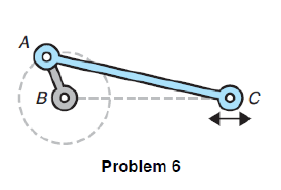 Chapter 10.4, Problem 6BE, Machine Trades For the crankshaft shown in the figure, AB = 4.2 in. and the connecting rod AC = 12.5 