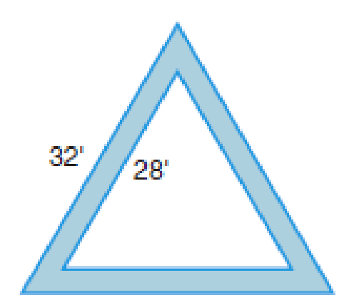 Chapter 8, Problem 32DPS, Landscaping The figure shows a flower garden in the shape of an equilateral triangle surrounded by a 