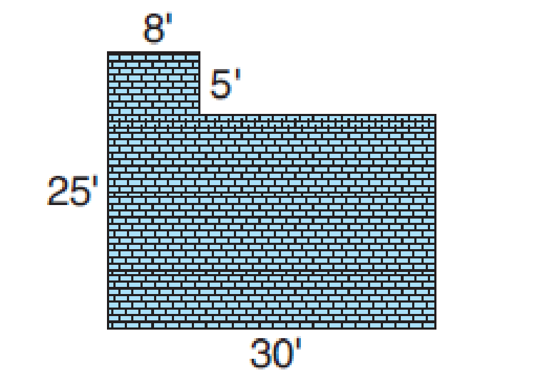 Chapter 8, Problem 4DPS, Masonry How many square feet of brick are needed to lay a patio in the shape shown in the figure? 
