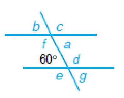 Chapter 8.1, Problem 3BE, In each figure, two parallel lines are cut by a third line. Find the angles that are marked with , example  2