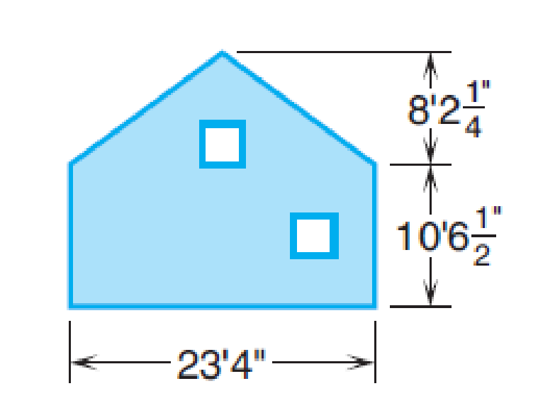 Chapter 8.3, Problem 8CE, Construction Find the area of the gable end of the house shown, not counting windows. Each window 