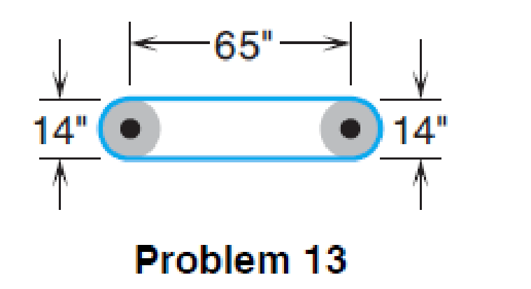 Chapter 8.4, Problem 13DE, Manufacturing What is the total length of belting needed for the pulley shown in the figure? (Round 