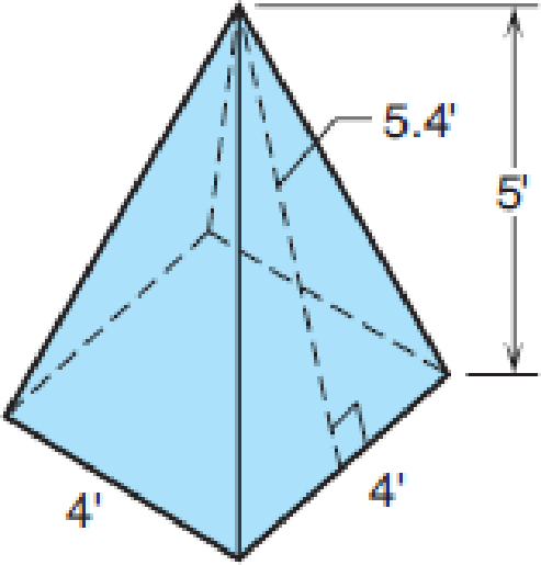 Chapter 9, Problem 3APS, Solve the following problems involving solid figures. Find (a) the lateral surface area and (b) the 