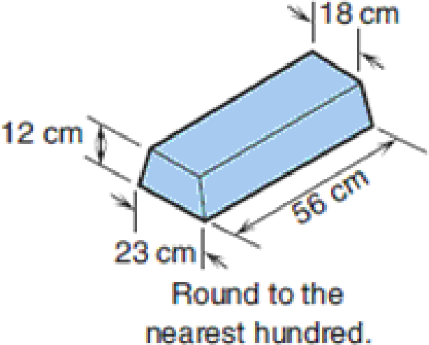 Chapter 9.1, Problem 3AE, Find the volume of each of the following right prisms. Round to the nearest tenth unless indicated 