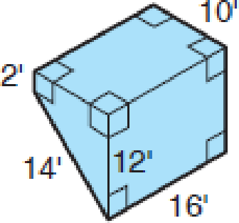 Chapter 9.1, Problem 4BE, Find the lateral surface area and the volume of each of the following right prisms. (Round to the 