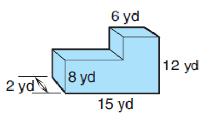 Chapter 9.1, Problem 6CE, C. Find the total outside surface area and the volume of each of the following right prisms. (Round 