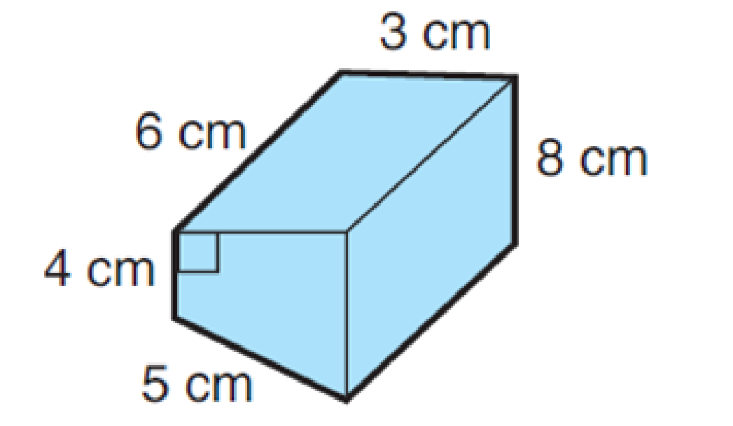 Chapter 9.1, Problem 8AE, Find the volume of each of the following right prisms. Round to the nearest tenth unless indicated 