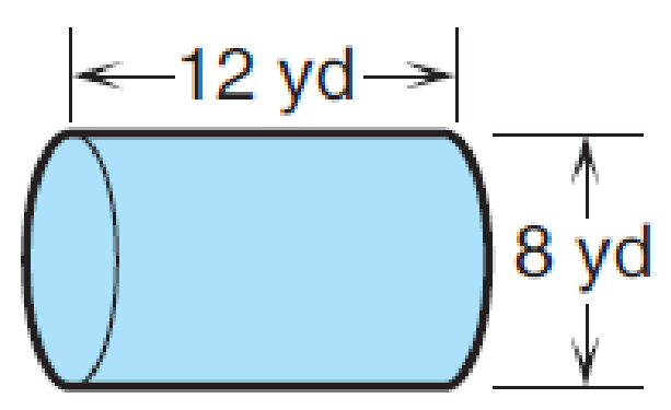 Chapter 9.3, Problem 4AE, Find the lateral surface area and volume of each of the following solid objects. (Round as directed , example  2
