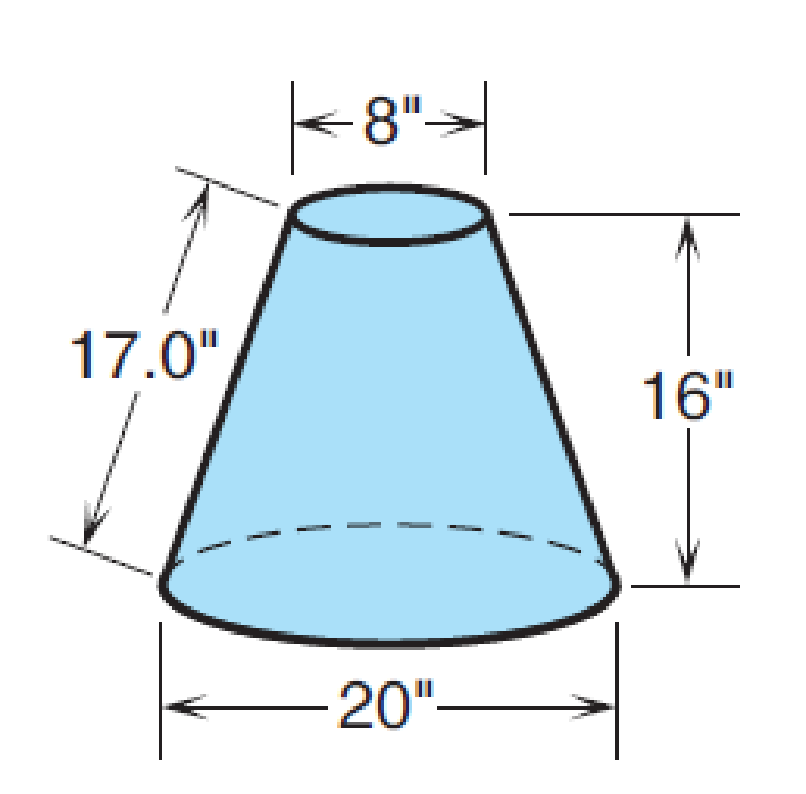 Chapter 9.4, Problem 3BE, Find the lateral surface area and volume of each solid object. (Round to the nearest whole number.) 