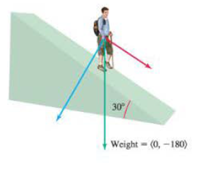 Chapter 13, Problem 38RE, Inclined plane A 1804b map stands on a hillside that makes an angle of 30. wish the horizontal 