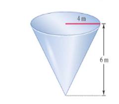 Chapter 6, Problem 79RE, Pumping water A water tank that is full of water has the shape of an inverted cone with a height of 