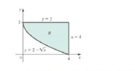 Chapter 6.4, Problem 6E, Let R be the region bounded by the curves y=2x,y=2, and x = 4 in the first quadrant. 6.Suppose the 