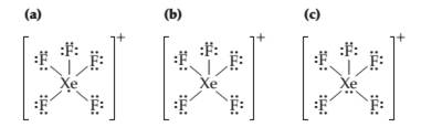 Chapter 7, Problem 7.68SP, Identify the correct electron-dot structure for XeF5+ . 