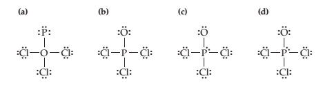 Chapter 7, Problem 7.7P, Identify the correct electron-dot structure for POCl3 . Explain what is wrong with the incorrect 