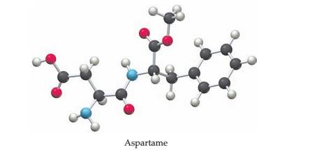Chapter 7, Problem 7.82SP, The following molecular model is that of aspartame, C14H18N2O5, known commercially as Nutra Sweet. 