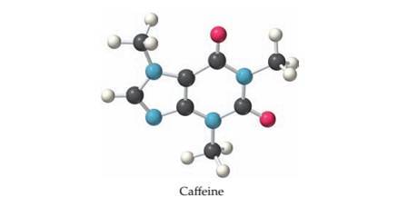 Chapter 8, Problem 8.76SP, The following molecular model is a representation of caffeine. Identify the position(s) of multiple 