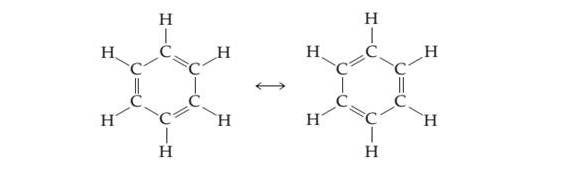 Chapter 9, Problem 9.20A, Benzene ( C6H6 ) has two resonance structures, meaning each carbon-car bonbond is equivalent, with a 