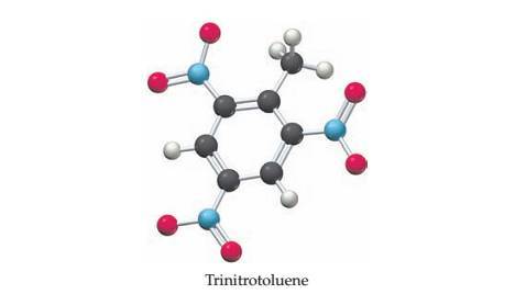 Chapter 9, Problem 9.60SP, The explosion of 2.00 mol of solid trinitrotoluene (TNT;C7H5N3O6) with a volume of approximately 274 