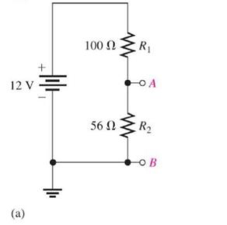 Chapter 5, Problem 40P, Determine the voltage between points A and B in each voltage divider of Figure 5- 82. Figure 5-82 , example  1