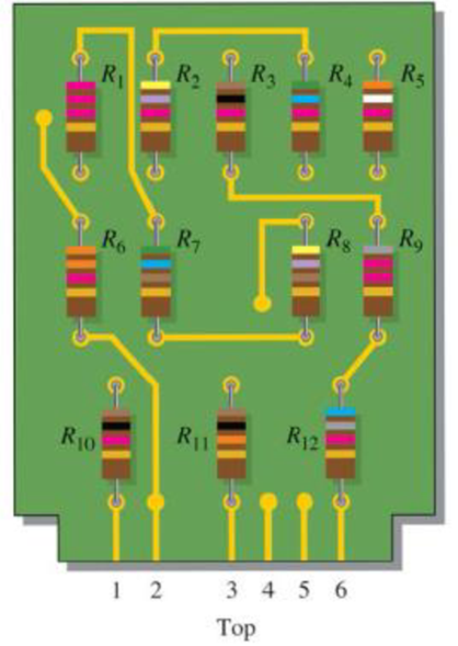 Chapter 5, Problem 63P, Table 52 shows the results of resistance measurements on the PC board in Figure 591. Are these , example  1