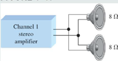 Chapter 6, Problem 21RP, The amplifier in one channel of a stereo system as shown in Figure 6-41 drives two speakers. If the 