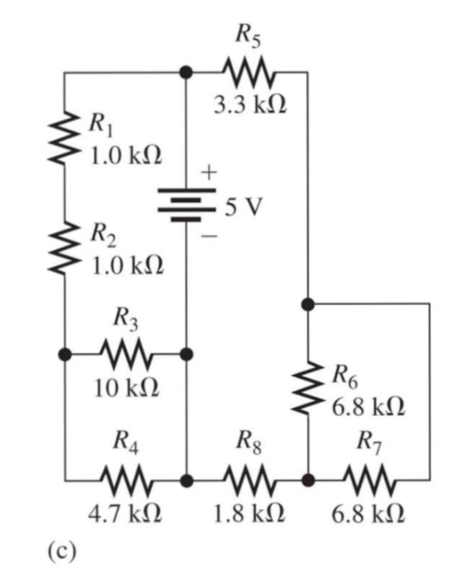 Chapter 7, Problem 4P, For each circuit in Figure 7-62, identify the series and parallel relationships of the resistors , example  3