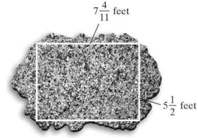 Chapter 2, Problem 91R, A slab of natural granite is purchased and a rectangle with length 7411 feet and width 512 feet is 