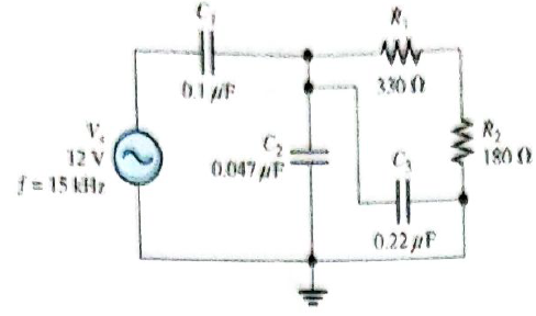 Chapter 10, Problem 23P, Determine the voltages across each element in Figure 10-82. Find the phase angle of the circuit. 