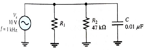Chapter 10, Problem 43P, Determine the value of R1 required to get a phase angle of 30 between the source voltage and the 