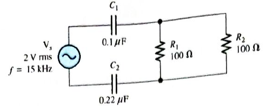 Chapter 10, Problem 9P, For the circuit in Figure 10-70, draw the phase or diagram showing all voltages and the total 