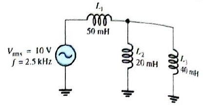 Chapter 11, Problem 19P, Determine the total rms current in Figure 11-46. What are the currents through L2andL3? 