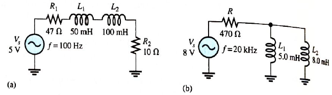 Chapter 12, Problem 7P, If the frequency of the source is increased to 1 kHz in the circuit in Figure 12-51 (a), calculate 