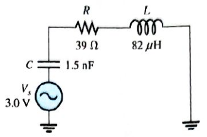 Chapter 13, Problem 11P, For the RLC circuit in Figure 13-69, determine the resonant frequency and the cutoff frequencies. 