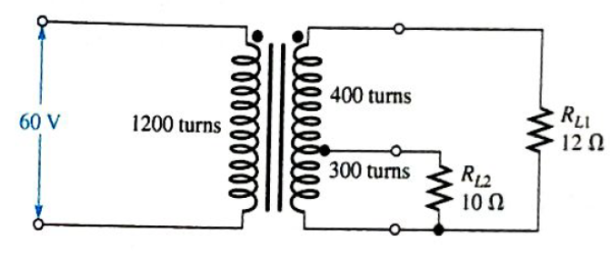 Chapter 14, Problem 39P, For the loaded, tapped-secondary transformer in Figure 14-59, determine the following: all load 