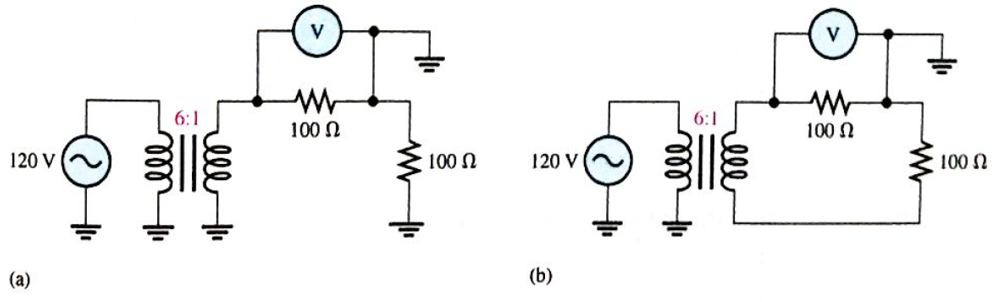 Chapter 14, Problem 41P, Determine the voltage measured by each voltmeter in Figure 14-60. The bench-type meters have one 