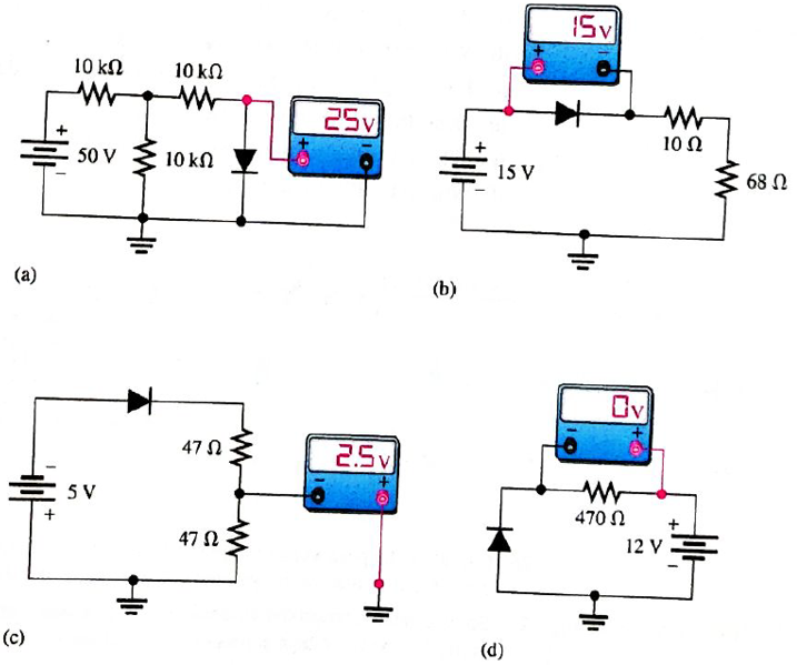Chapter 16, Problem 18P, Examine the meter indications in each circuit of Figure 16-75. and determine whether the diode is 
