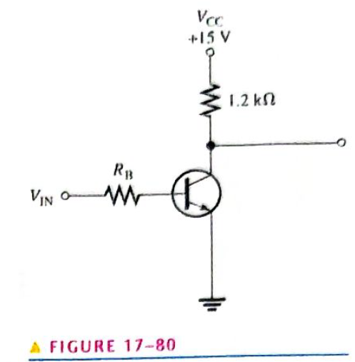 Chapter 17, Problem 28P, The transistor in Figure 17-80 has a DC of 150. Determine the value of RB required to ensure 