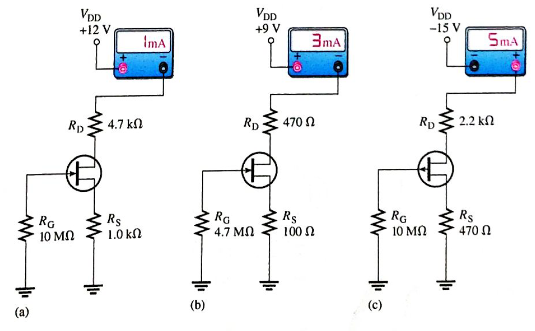 Chapter 17, Problem 35P, For each circuit in Figure 17-81, determine VDS and VGS. 