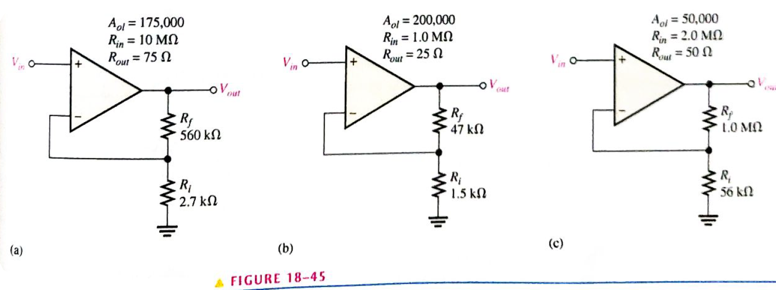 Chapter 18, Problem 23P, Determine the input and output resistances for each amplifier configuration in Figure 18-45. 
