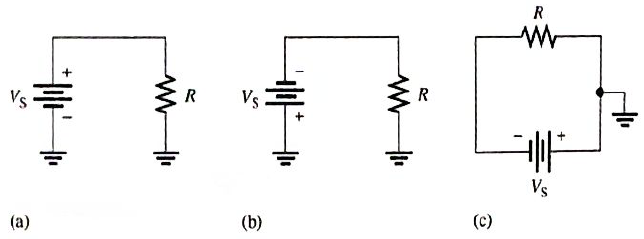 Chapter 3, Problem 43P, For each circuit in Figure 3-31, assign the proper polarity for the voltage across the resistor. 