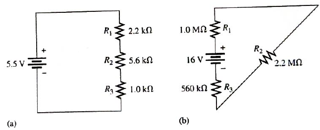 Chapter 4, Problem 15P, What is the current in each circuit of Figure 4-70? Show how to connect an ammeter in each case. 
