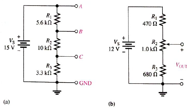 Chapter 4, Problem 27P, Determine the minimum and maximum output voltage from the voltage divider in Figure 4-73(b). 