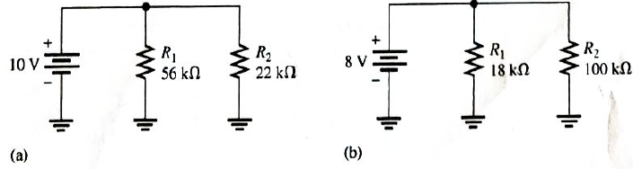 Chapter 5, Problem 13P, What is the current in each resistor for the circuits shown in Figure 5-63? 