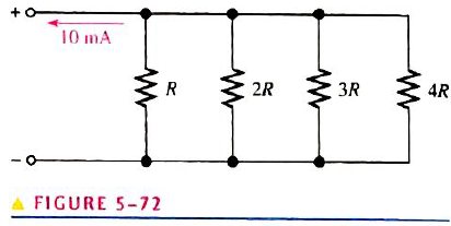Chapter 5, Problem 33P, What is the current through each resistor in Figure 5-72? R is the lowest-value resistor, and all 