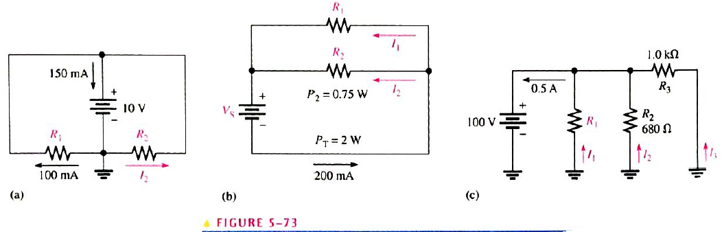 Chapter 5, Problem 35P, Find the values of the unspecified quantities (shown in color) in each circuit of Figure 5-73. 