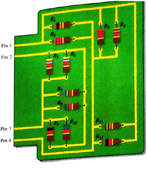 Chapter 5, Problem 48P, For the circuit board shown in Figure 5-82, determine the resistance between the following pins if 